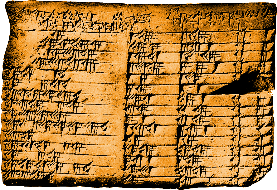 old stone tablet with notes